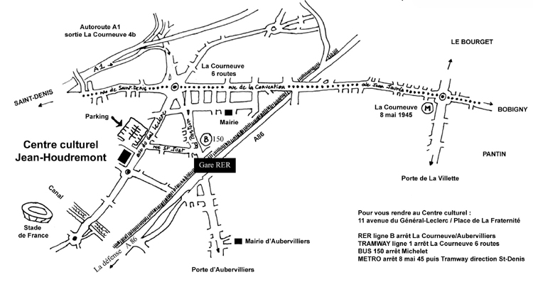 Plan d'acc&egrave;s au Centre culturel Jean-Houdremont